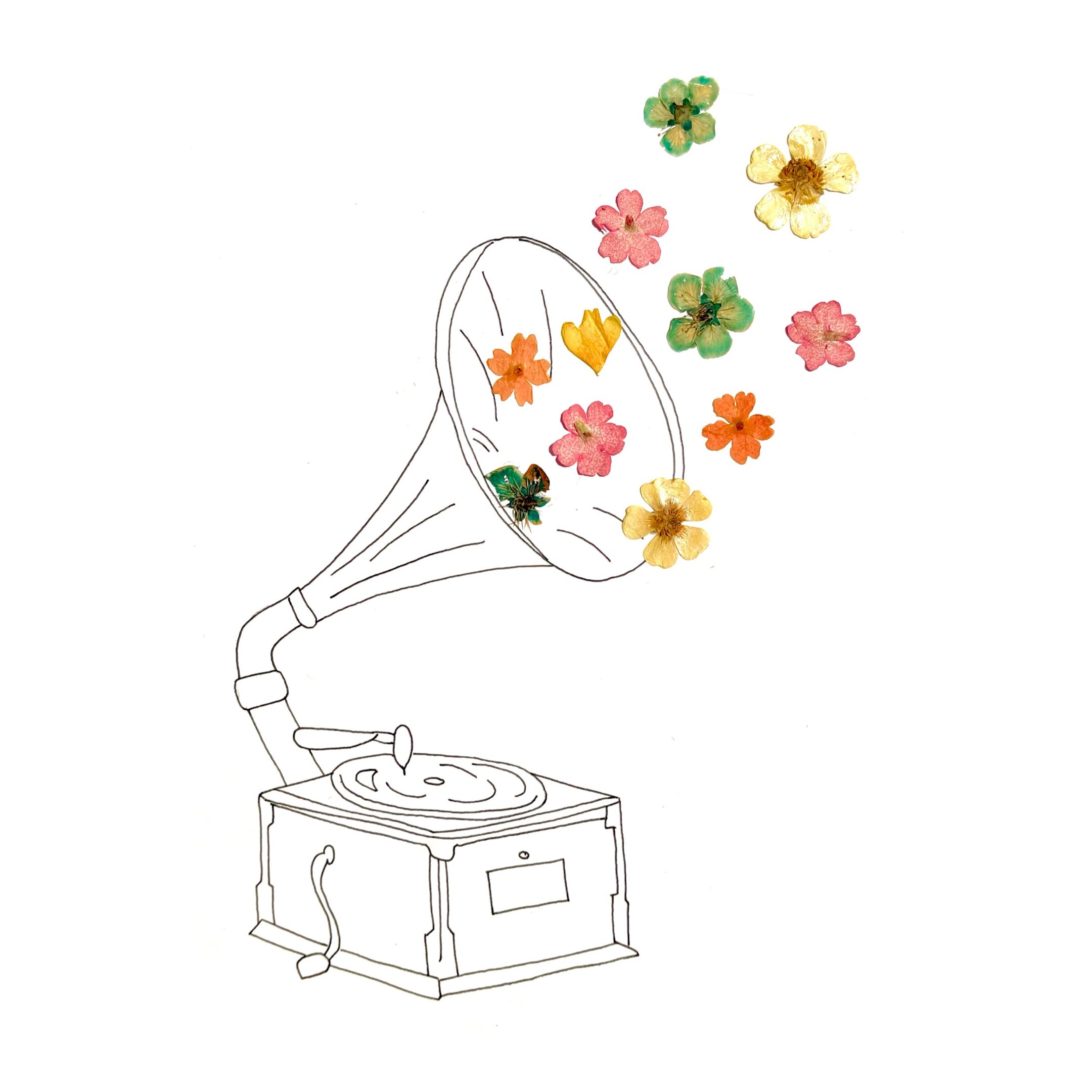 "Cover to Cover" - Verbena, Yellow Wildflower, Bridal Wreathe, & Ink