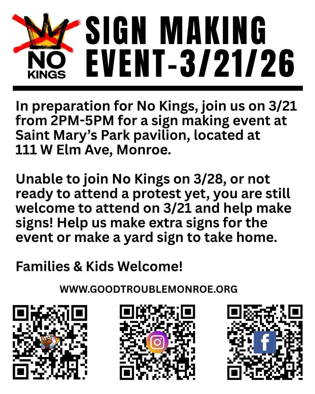 NO KINGS Sign Making Event 