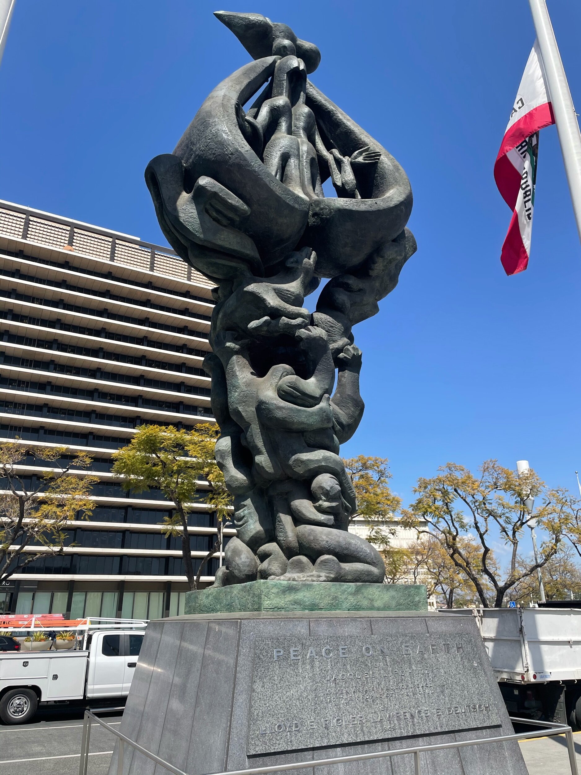 Peace on Earth Statue in the plaza