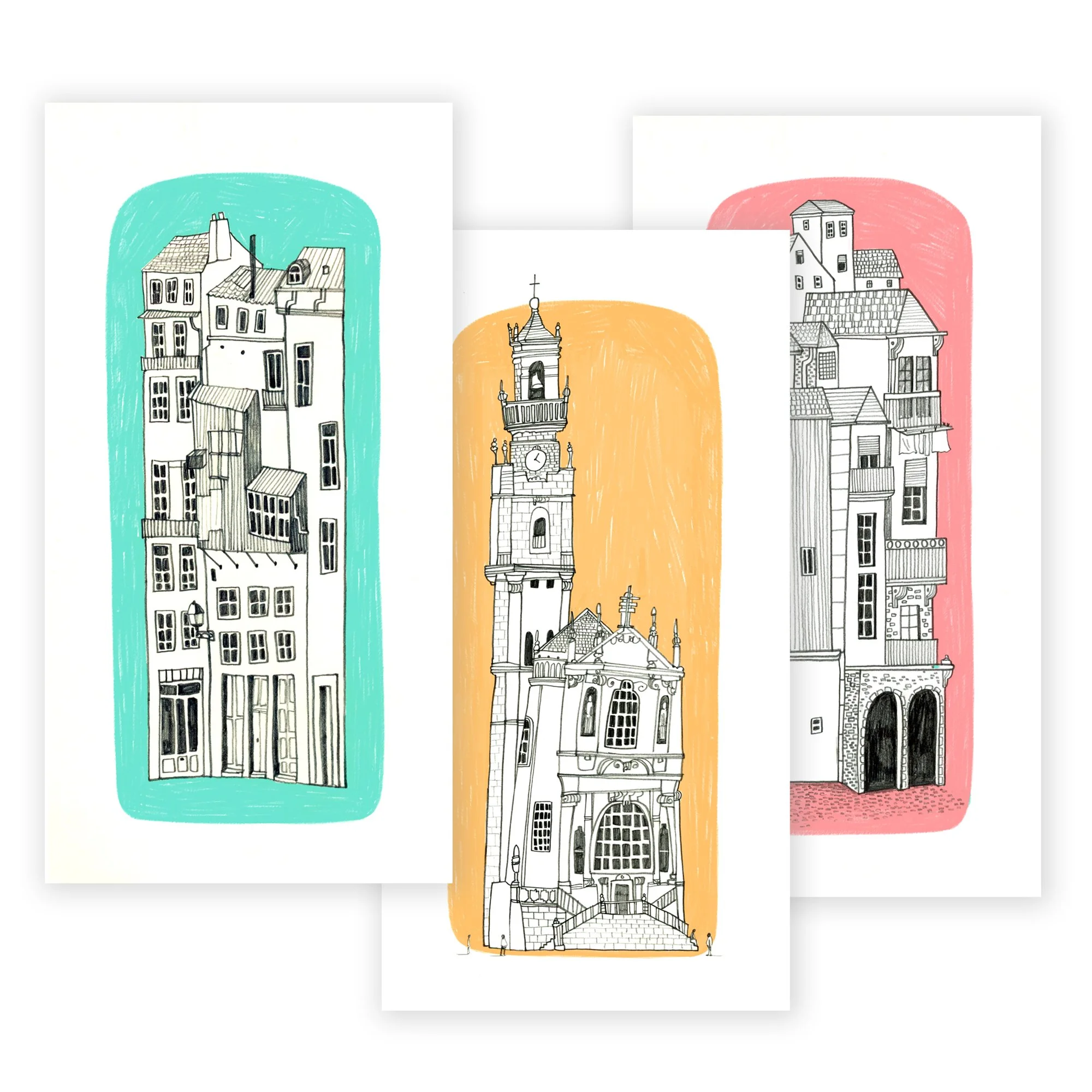 Porto Drawings - Set of 3