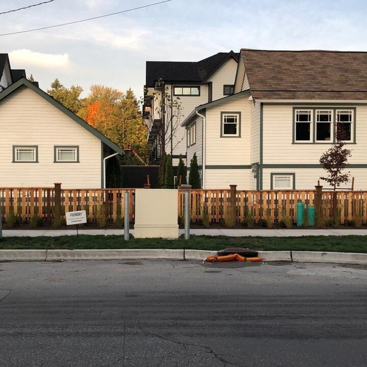 Street view of the 107 Townhome Foundry Project.