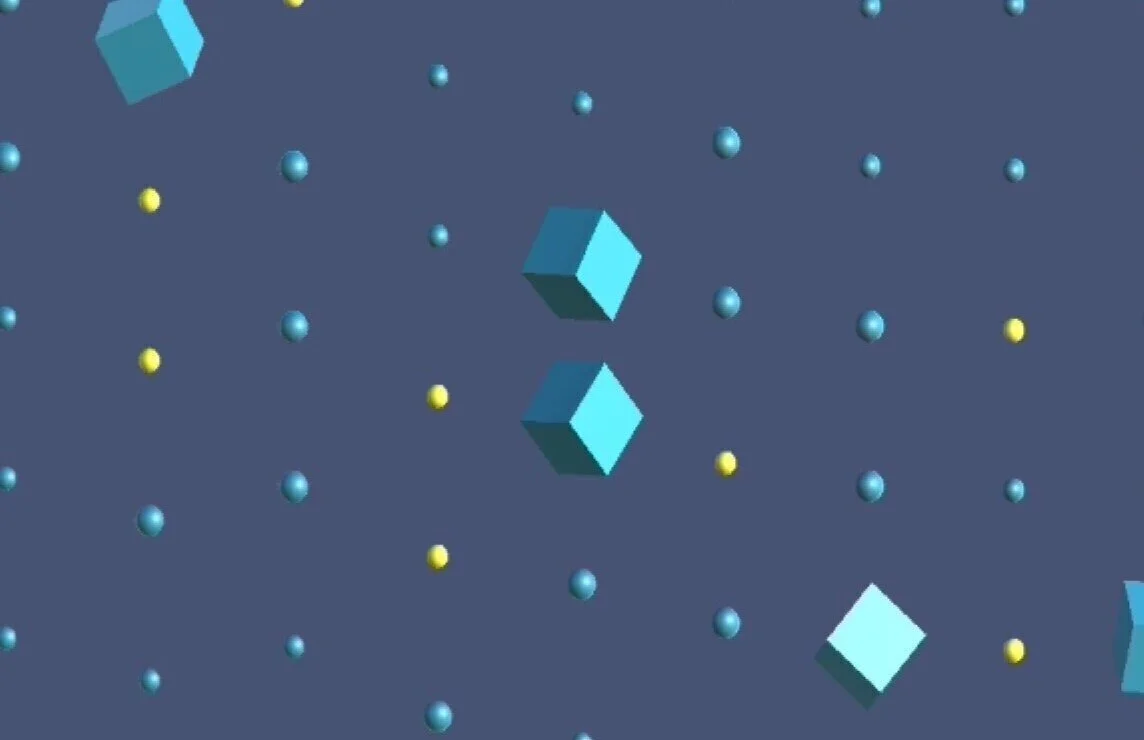 A. Elements keep moving down like raindrops