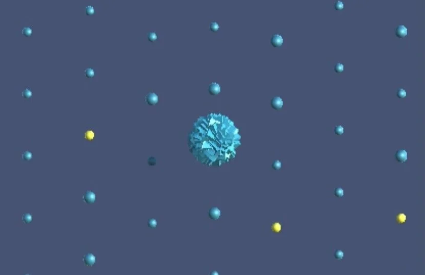 B. Clapping brings all cubes together then burst them like a firework