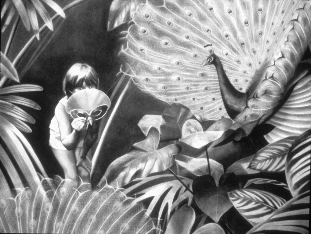 Carrie and the Peacock   4' x 5' 