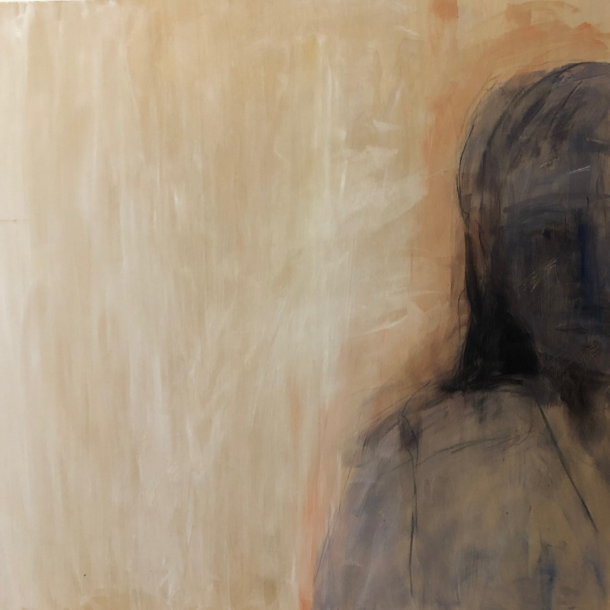 #9. losing her identity and disappearing- 24 x 24
encaustic, cradled birchwood panel