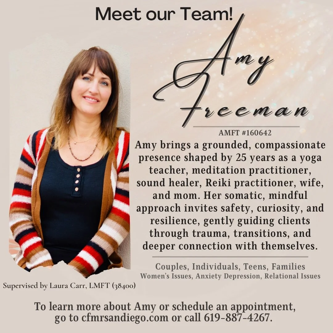 We&rsquo;re delighted to officially welcome Amy Freeman, AMFT, to the Center for Mindful Relationships ✨ 🌿 
 Amy completed her year-long training with us, and her presence, thoughtfulness, and embodied way of working made the decision to invite her 
