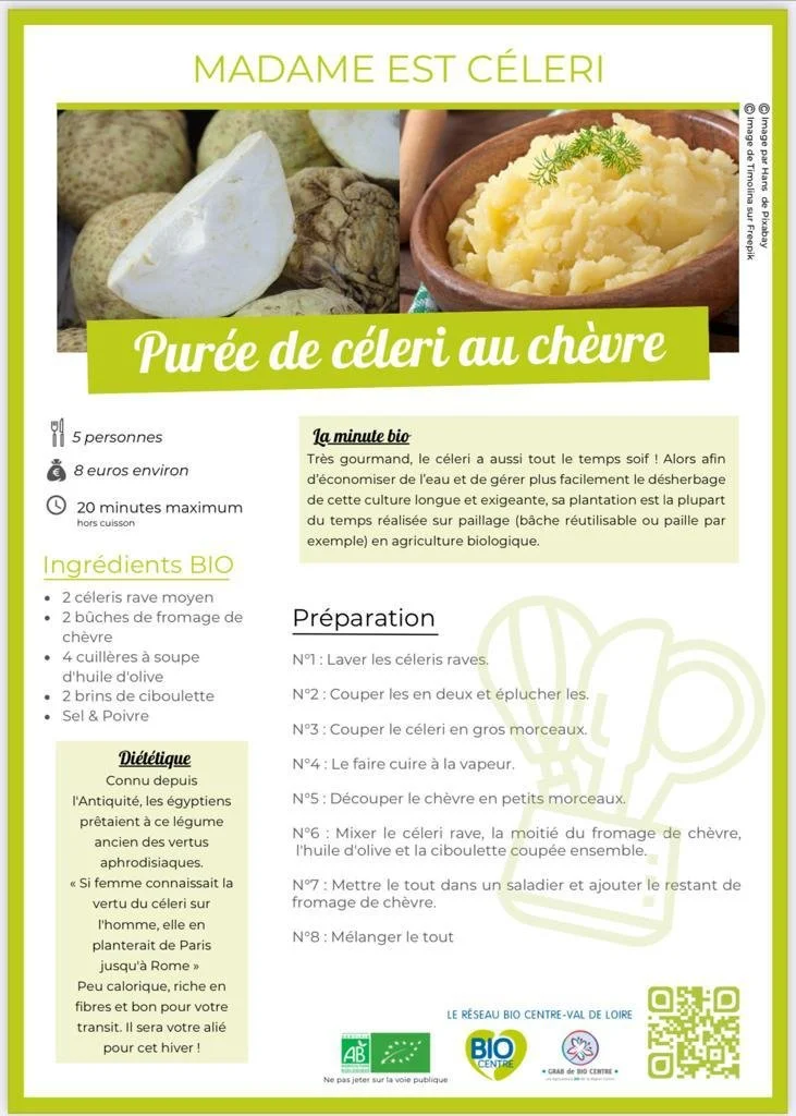 Recette : Purée de céleri au chèvre