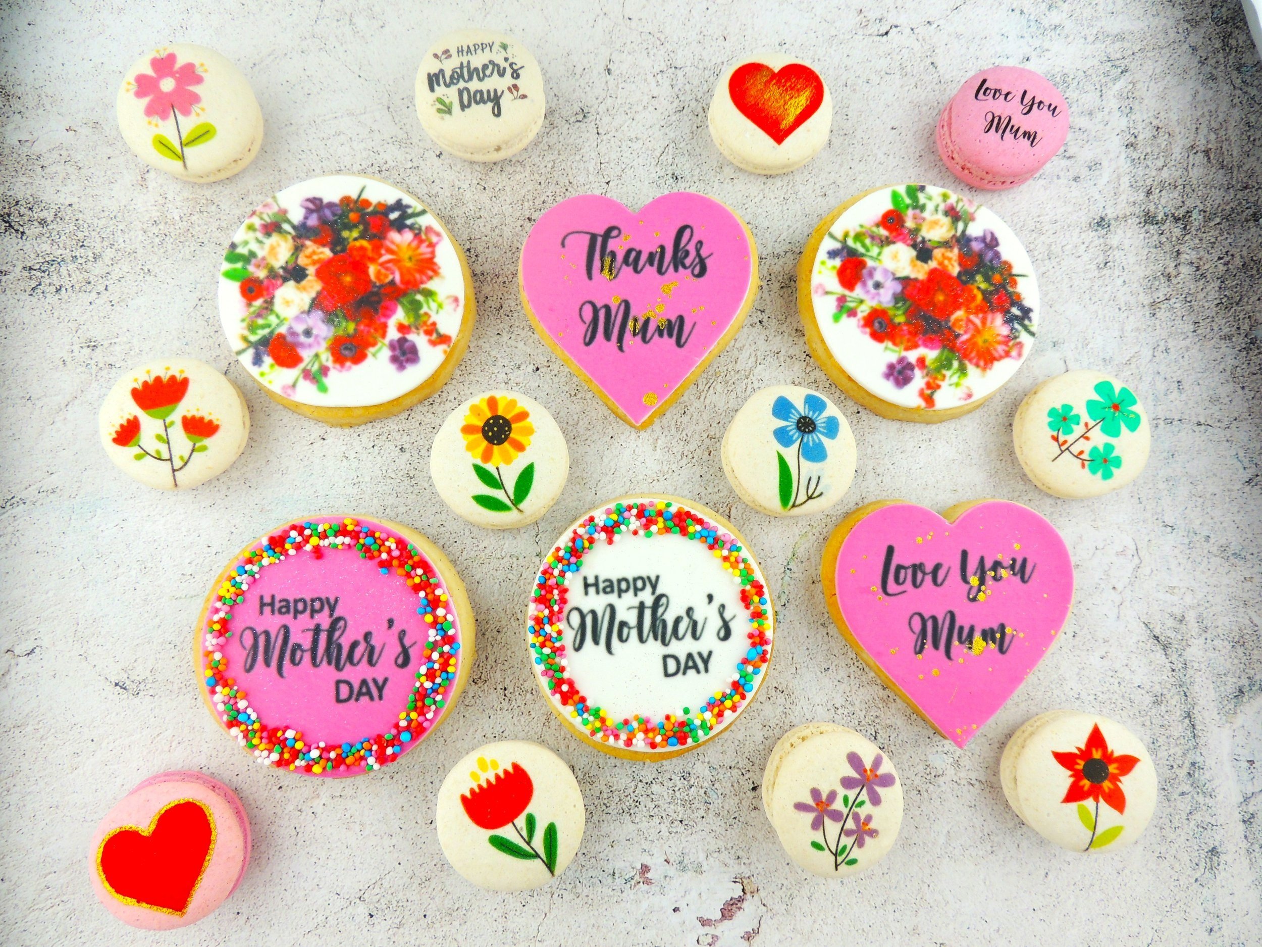 Gift Box Cookies and Macarons Gift Box Mothers Day