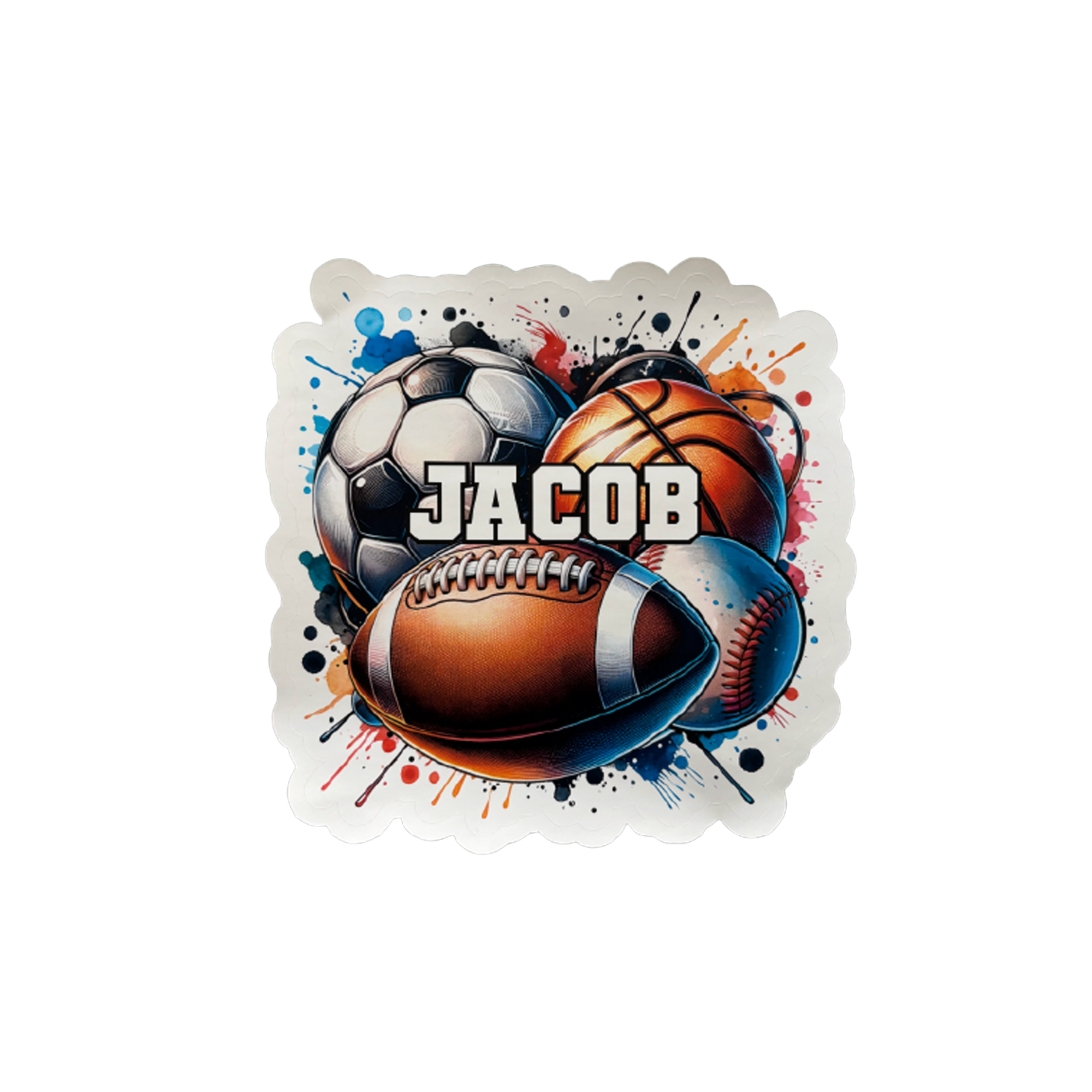 Large Removable Sticker - Sports Balls