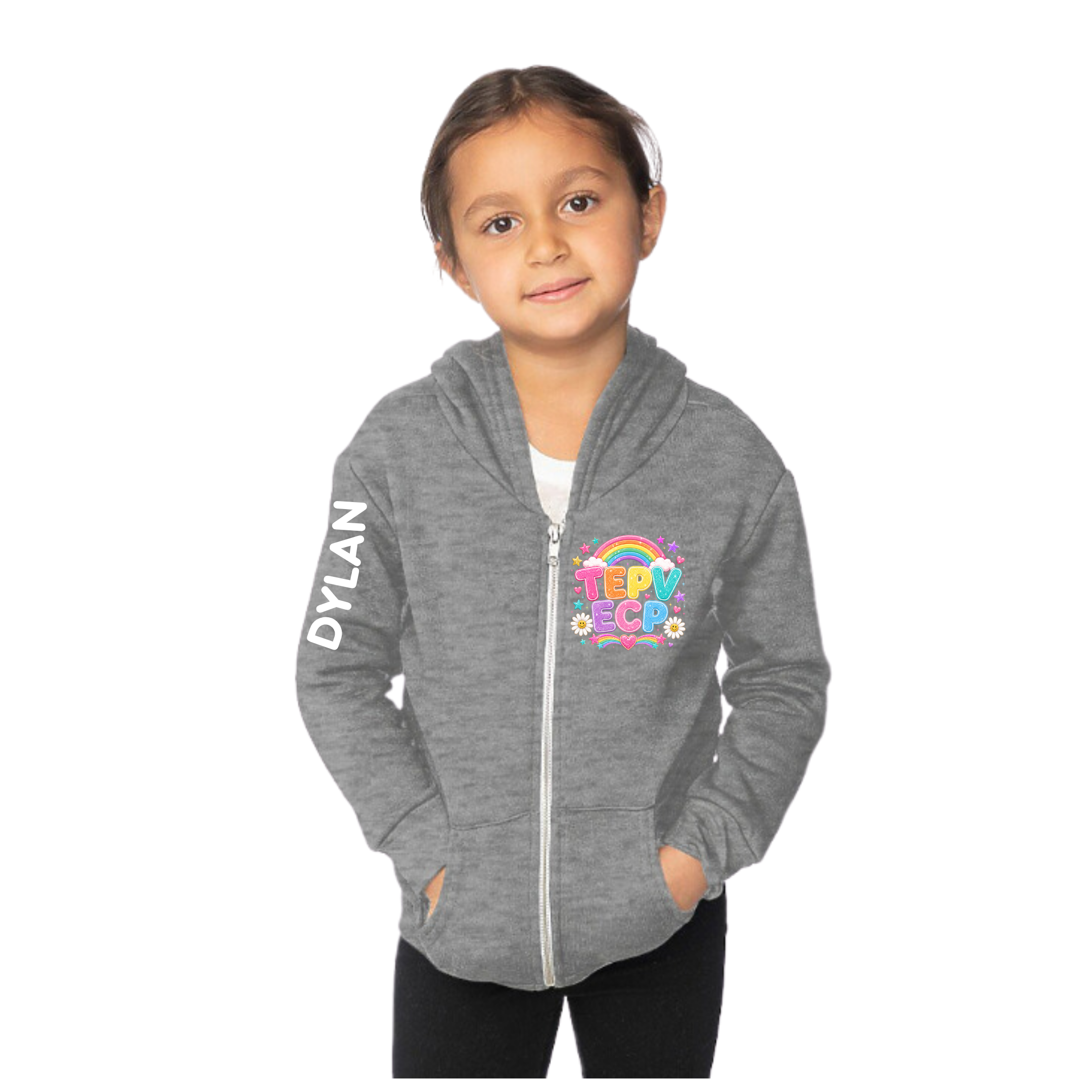 Rainbow Glitter Zip Hoodie