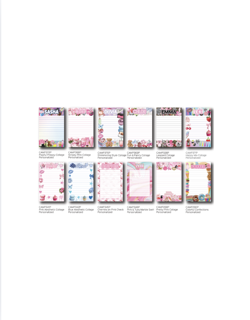 Personalized Camp Notepads - E