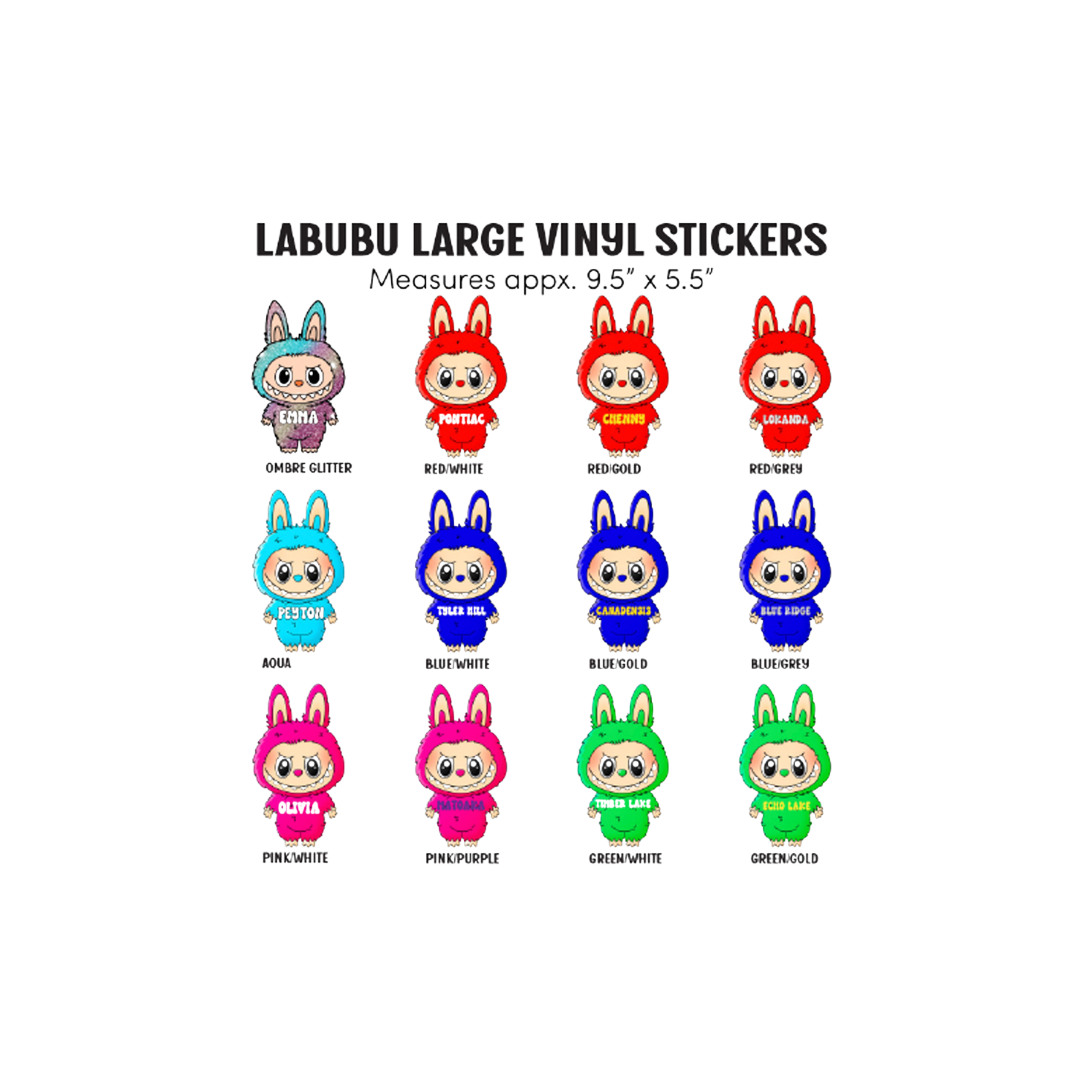 Large Removable Sticker - Labubu