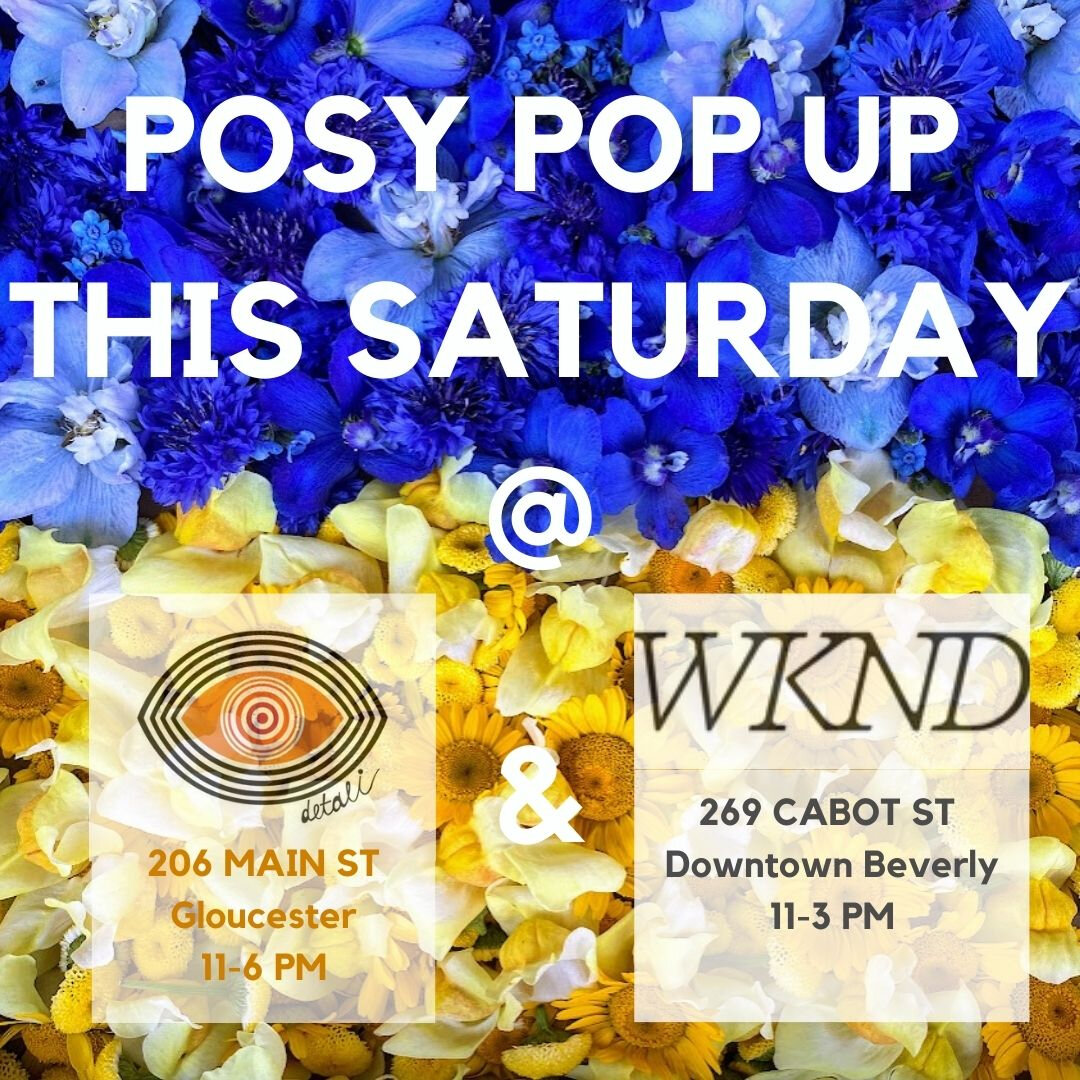Hey Flower Friends! Come grab some flowers and say hello this Saturday! Two lovely North Shore shops, and armloads of fabulous blooms from our farm in Peabody. ​​​​​​​​​
Kellie and her Mom will be at each Pop-Up to say hello and chat all things flowe