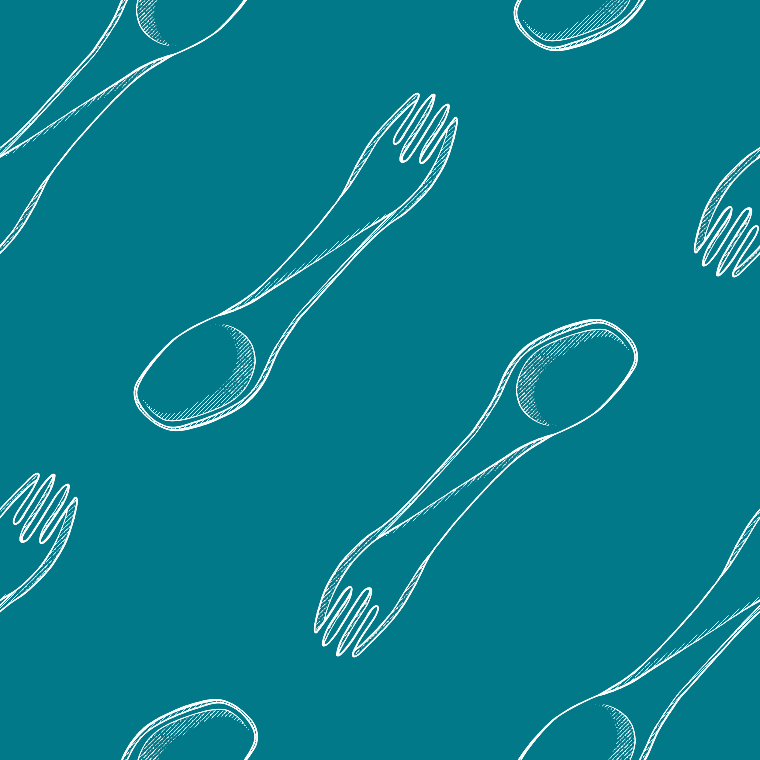 Sporks in Solid Turquoise 