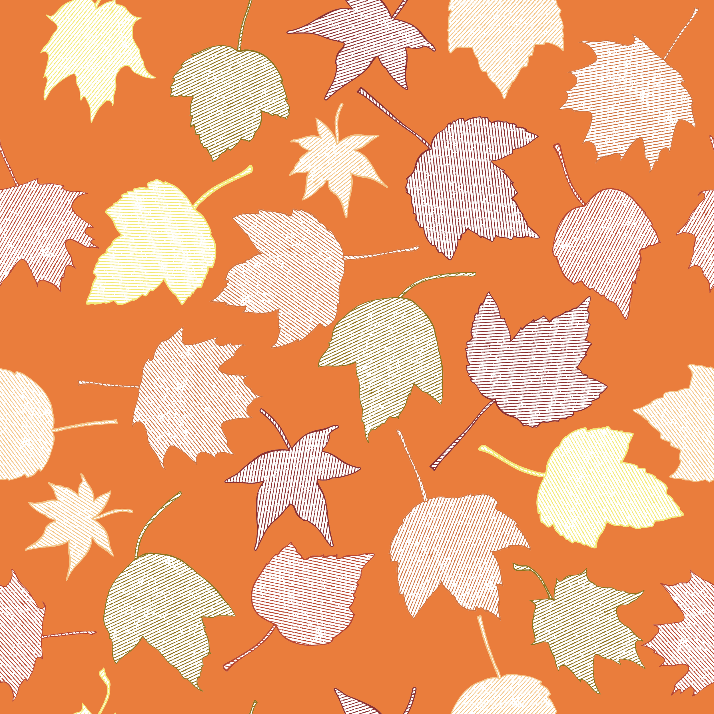 Autumn Leaves on Orange