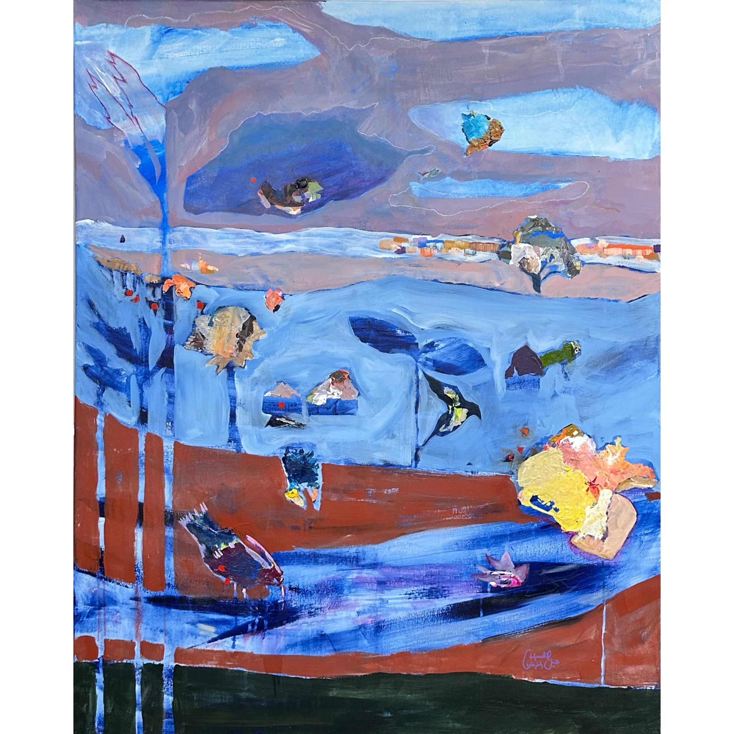 Dreamscape- Oils, Acrylics, Pastel and Collage- 80x100cm