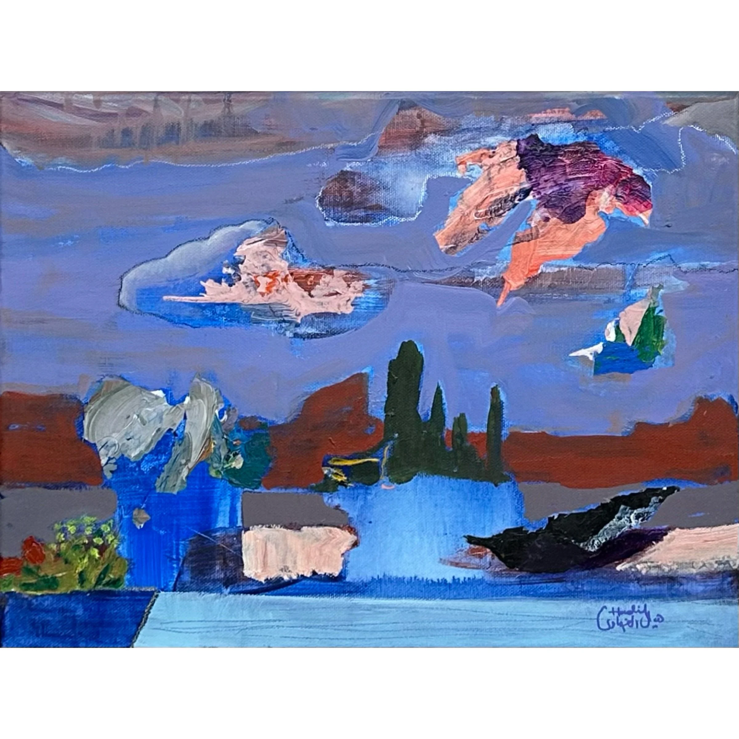 Unexpected Guest- Oils, Acrylics, Pastel and Collage- 50x40cm