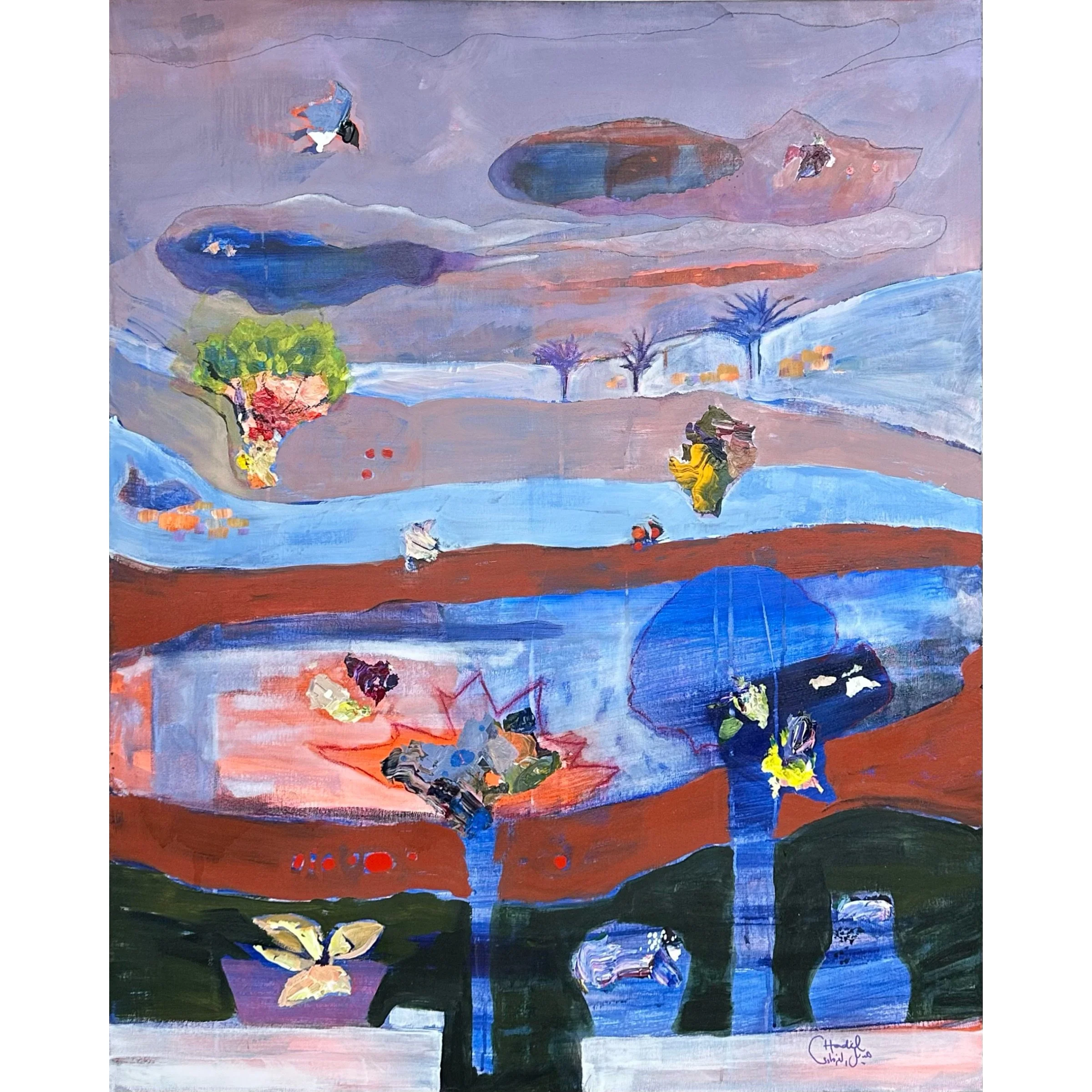 Fields of Hope- Oils, Acrylics, Pastel and Collage- 80x100cm