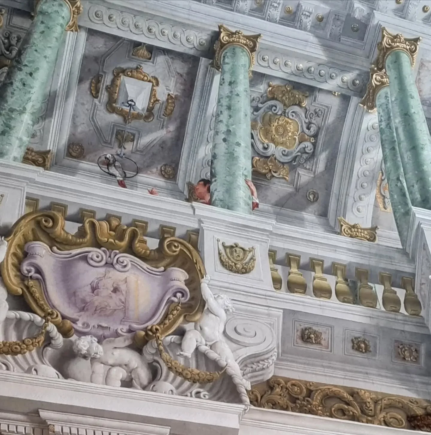 The Private Audience Chambre at Palzazzo Pitti, Florence. A totally mind blowing example of trompe l'oeil. The architecture, moldings, materials and just about everything you see on the walls of these images are painted onto a flat wall ( or at least