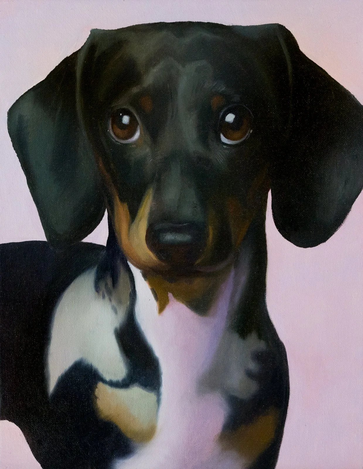 Bubblegum dog 12x16" Oil on Panel