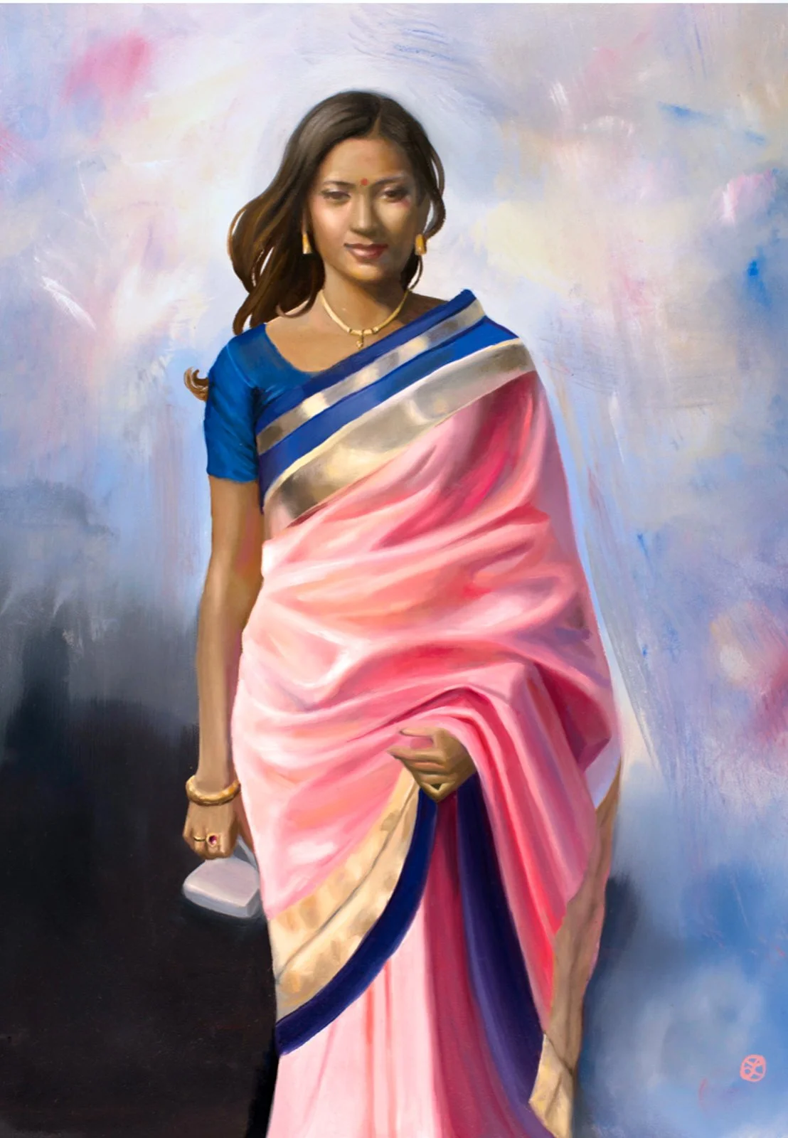 Pink Sari 
16x20" Oil on Panel