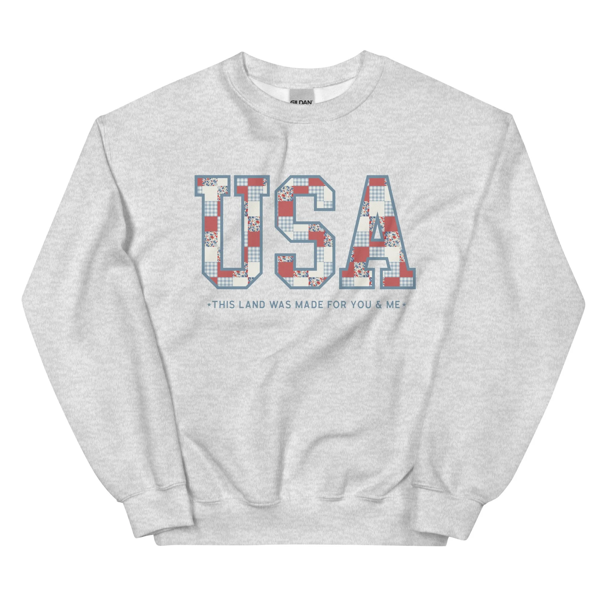 Americana Patchwork USA Crewneck