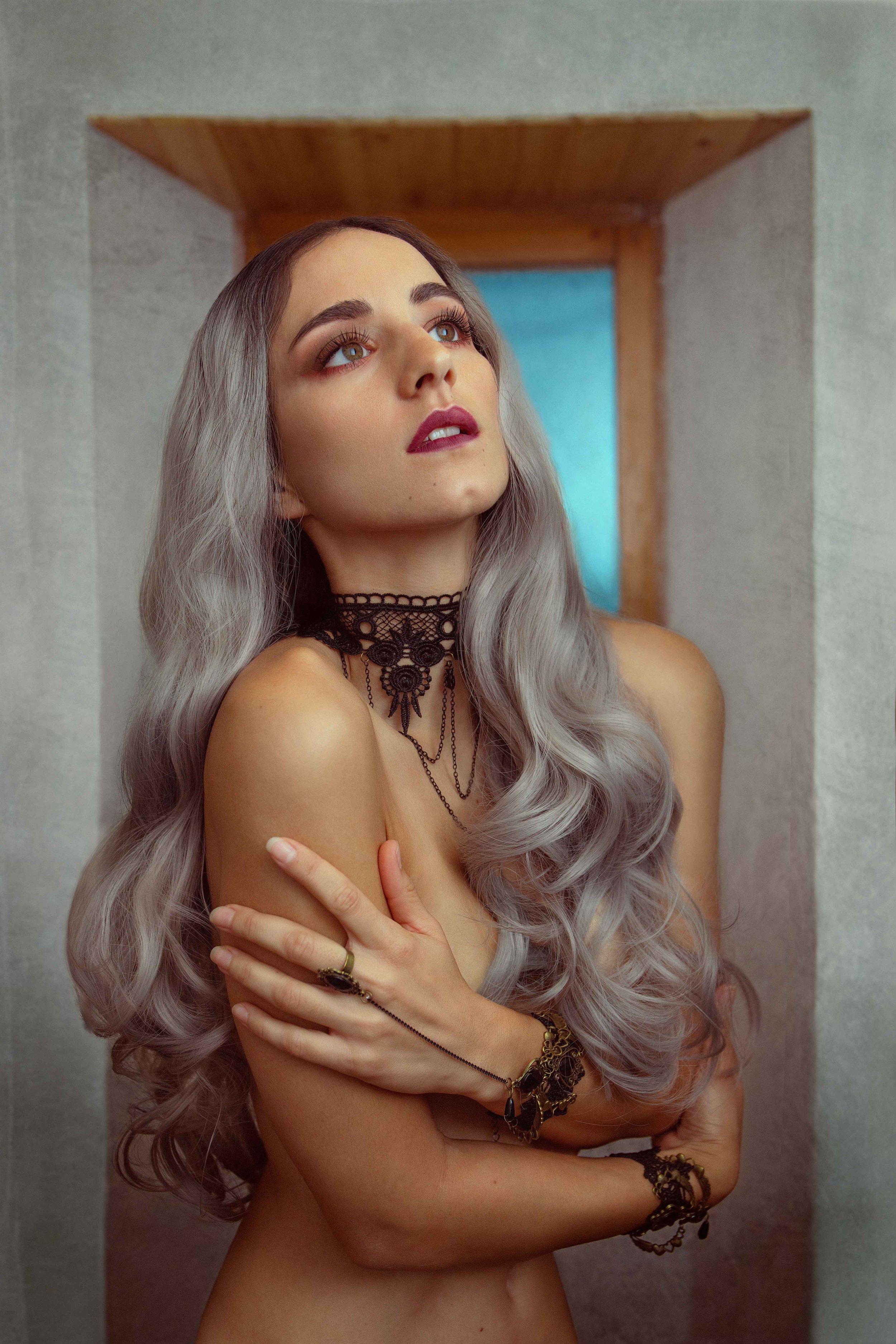 Fine art print of a woman with gray hair