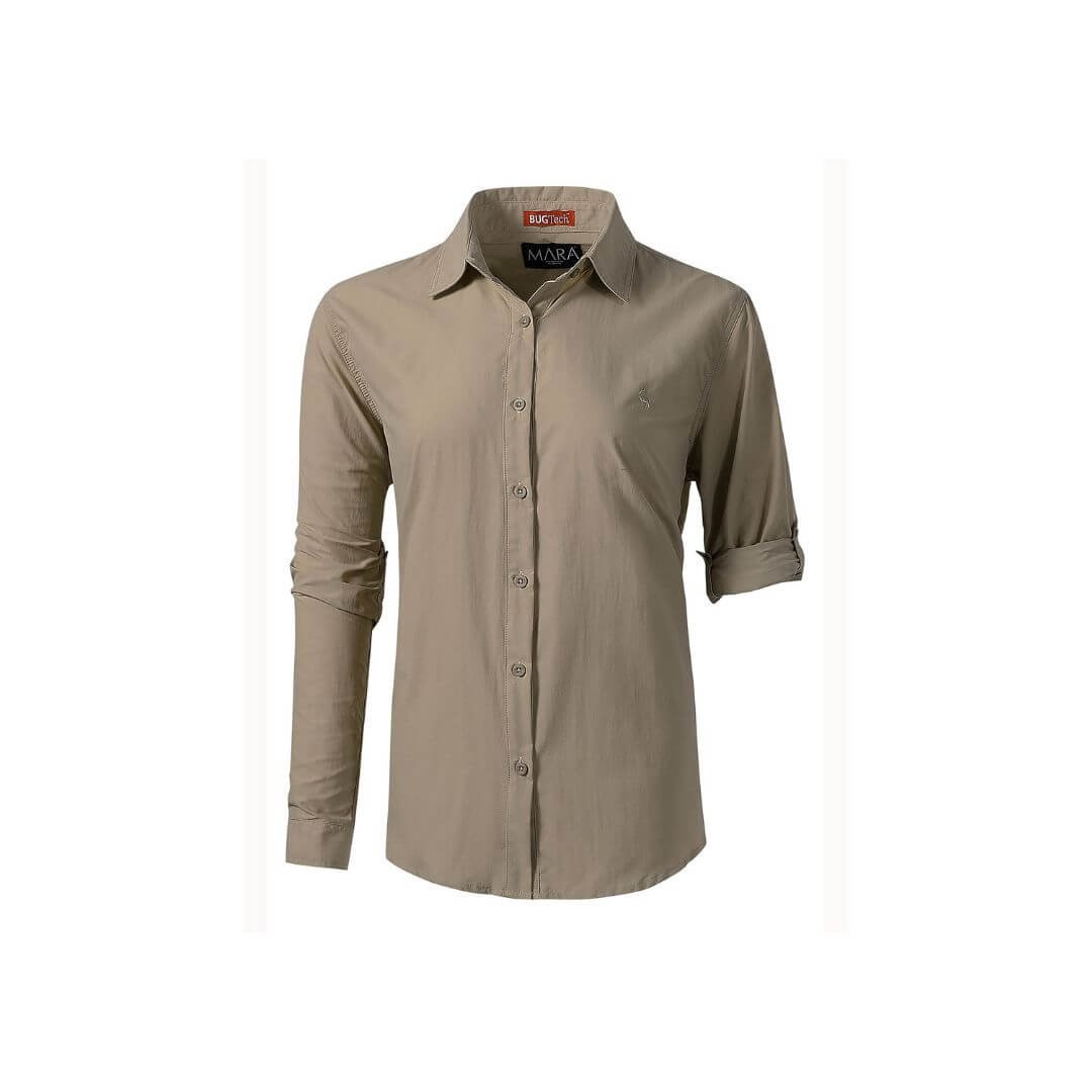 Safari Gear Guide - Finding the best self-drive safari clothes for woman by Traveltaale - WOMEN'S EVERYDAY SAFARI SHIRT WITH BUGTECH