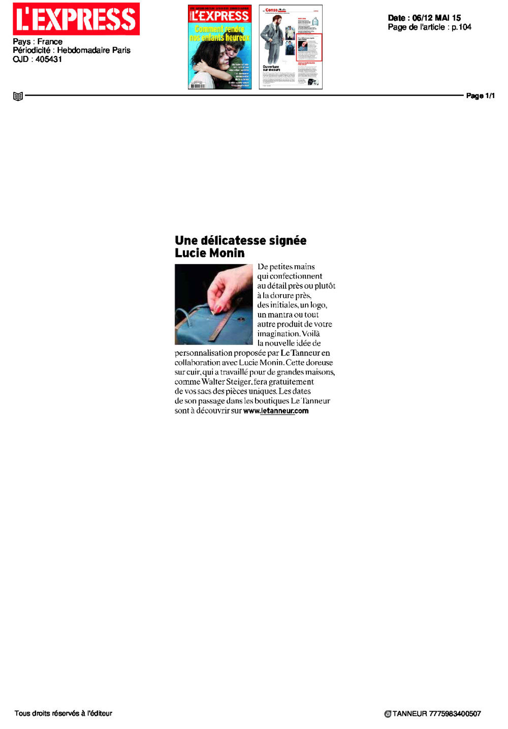 L'Express, May 2015