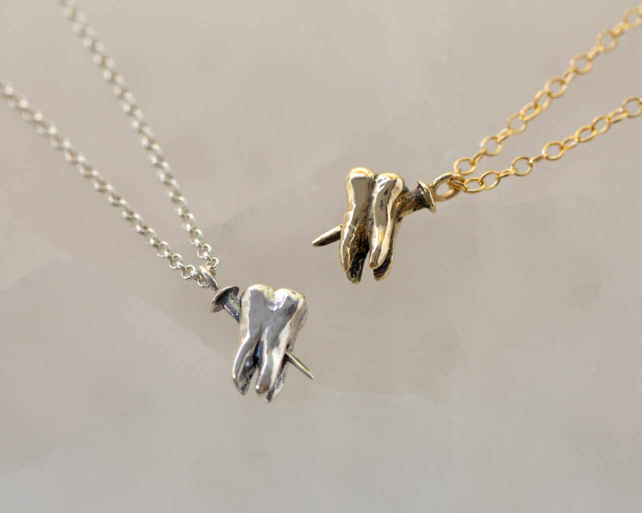 Fighting Tooth & Nail Necklace
Charms, Necklaces, Tooth & Nail, Nails, FIGHTING TOOTH AND NAIL, STRENGTH, STRENGTH JEWELRY, TOOTH JEWELRY
Lucille Geist Jewelry