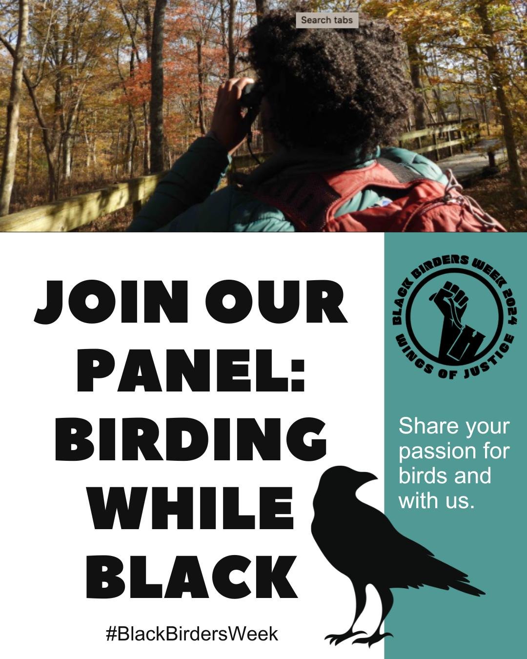 🔍Looking for #BlackBirdersWeek Panelists &amp; Moderators🔍

Are you a passionate Black birder with stories to share? We're excited to announce a virtual panel discussion during #BlackBirdersWeek, where we'll dive into the experiences and perspectiv