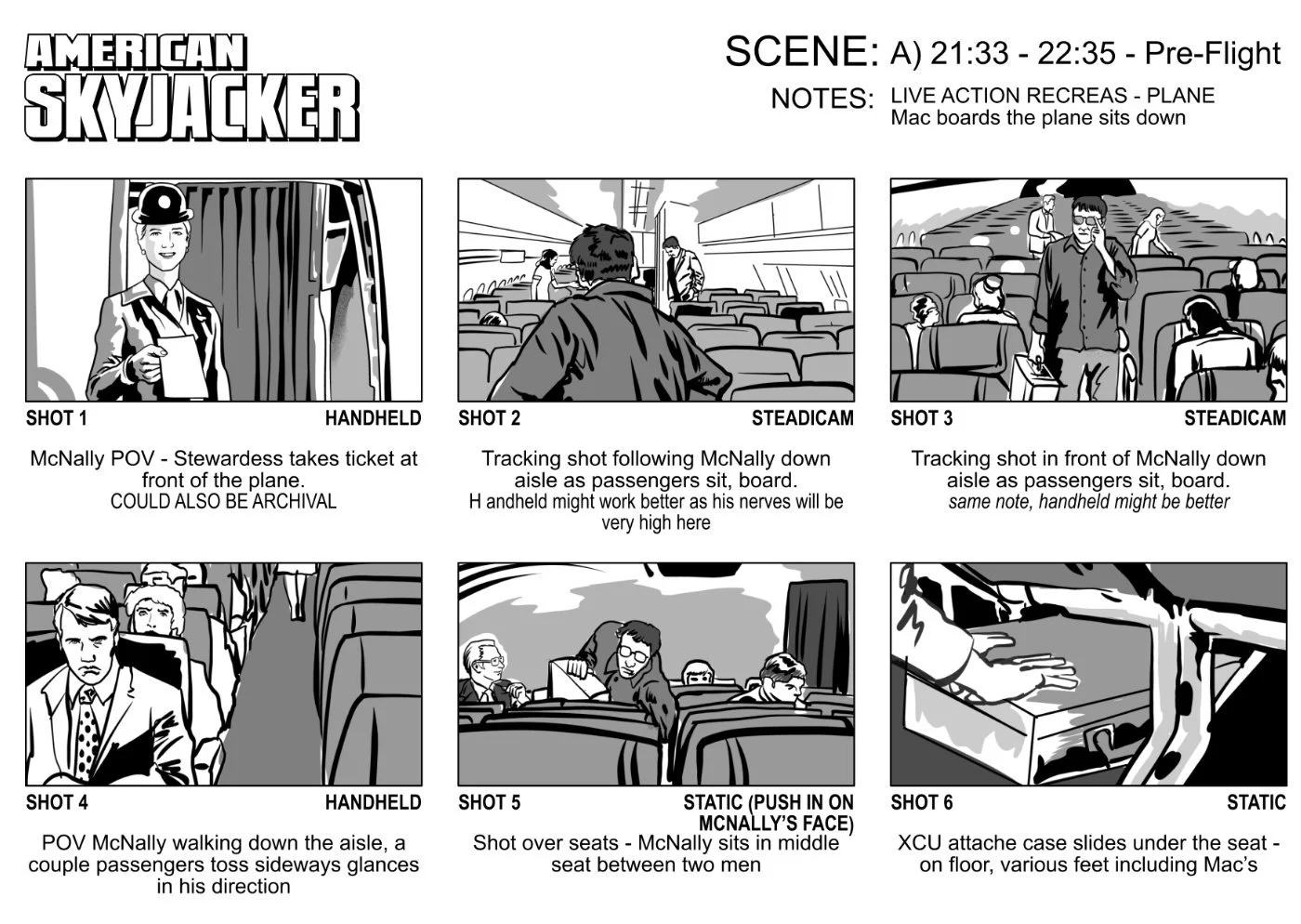 American Skyjacker storyboard sample