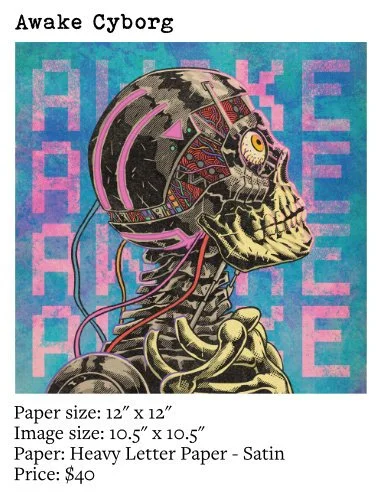 Awake cyborg art print