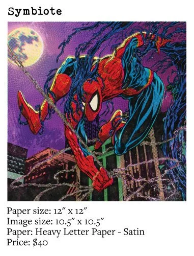 Spiderman symbiote attack art print