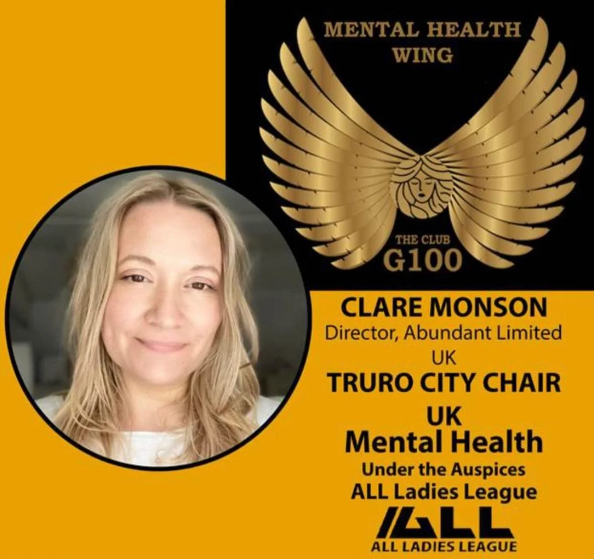 Honoured to be a part of the G100 Mental Health Wing