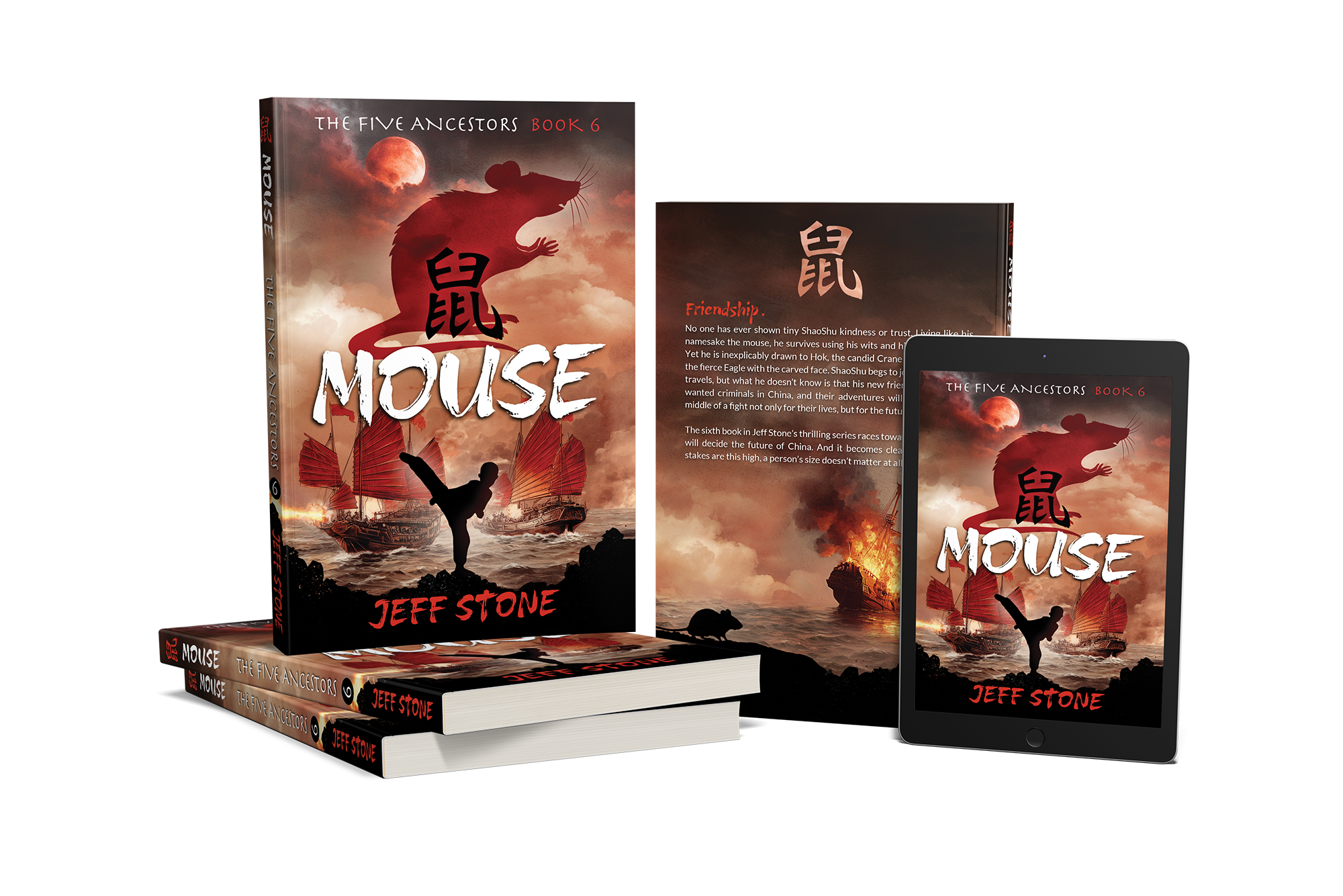 Paperback and ebook of kung fu novel MOUSE by Jeff Stone from The Five Ancestors series.