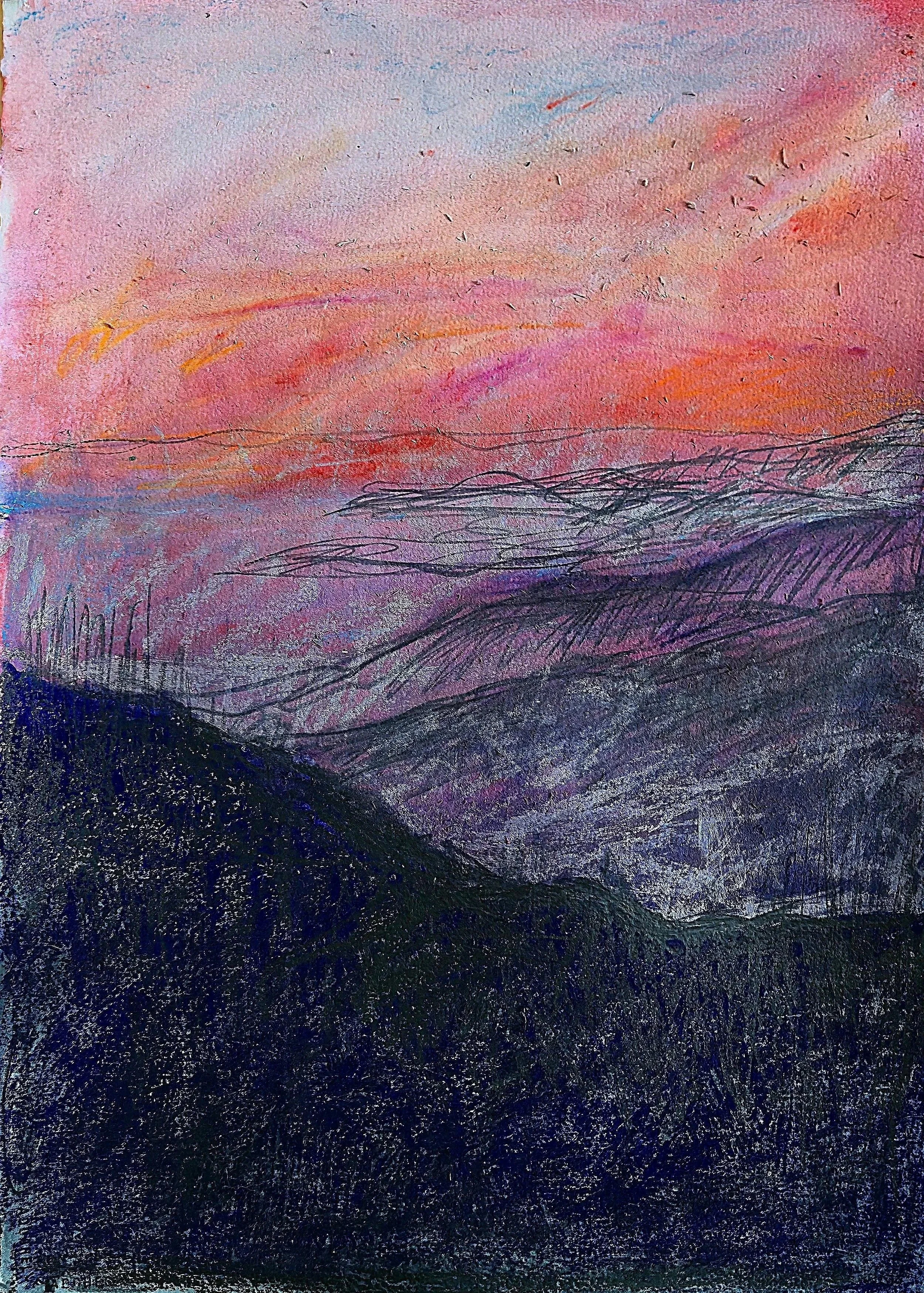 "In Memorium", 20" x 14", pastel, watercolor and graphite on rag paper. 2026