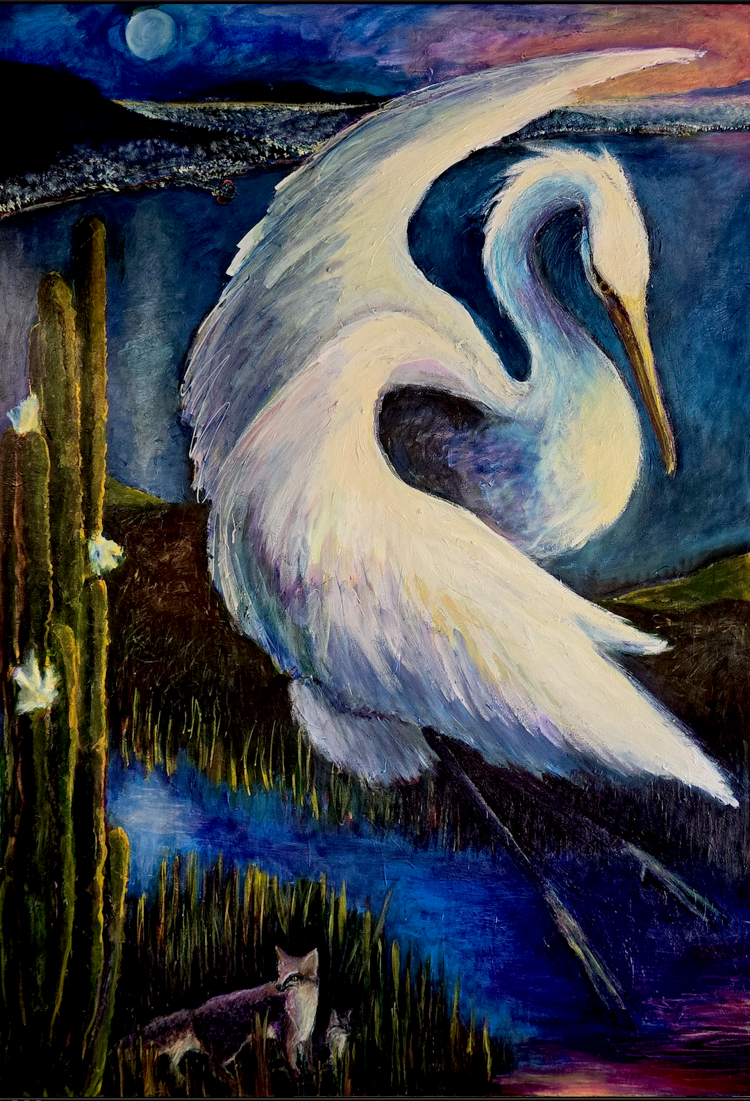 "Moonrise", 72" x 48", acrylic on panel, 
private commission. 2024