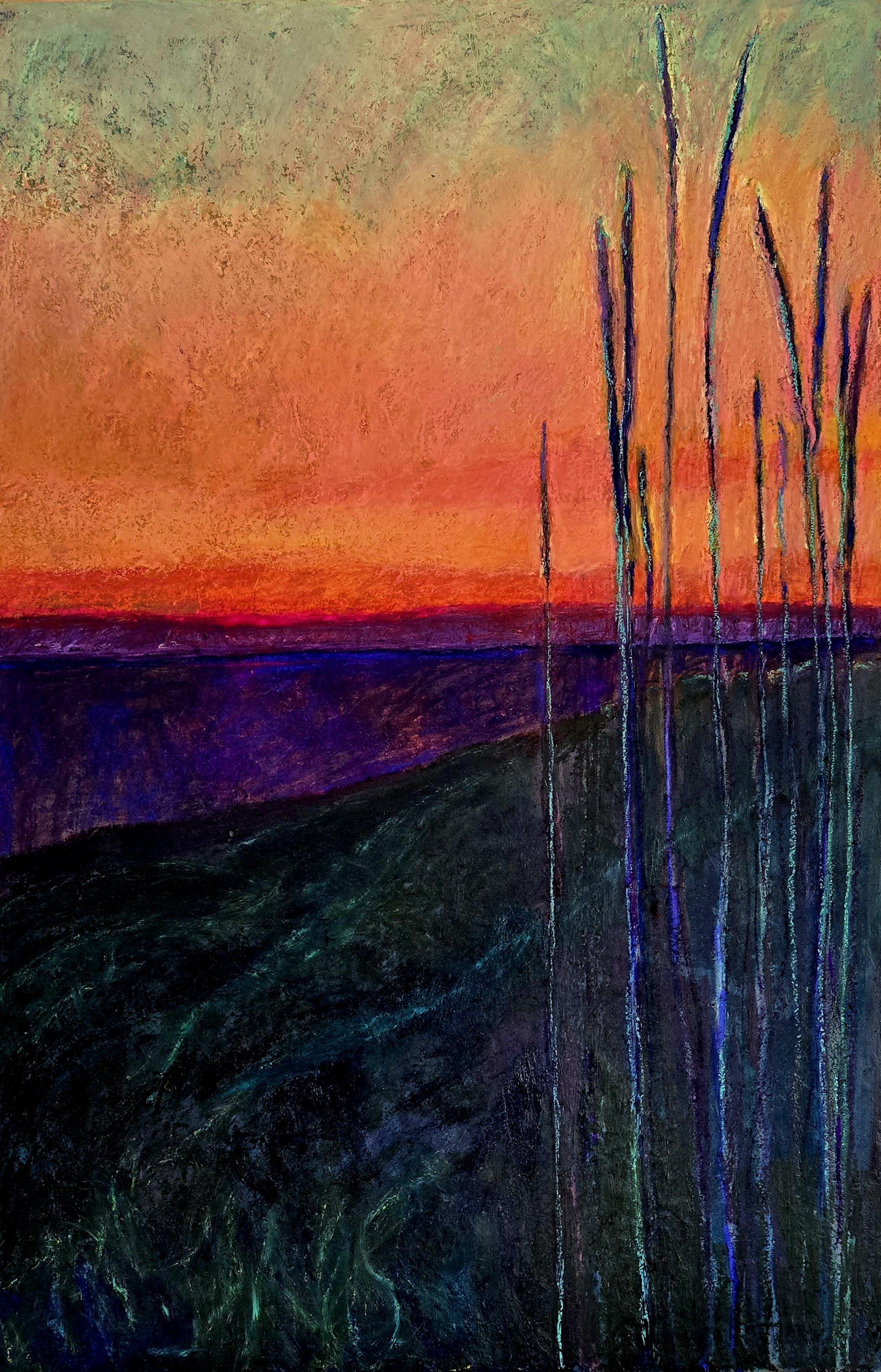 "Burn Scar: Giant Wild Rye" 60" x 42" , mixed media on panel. 