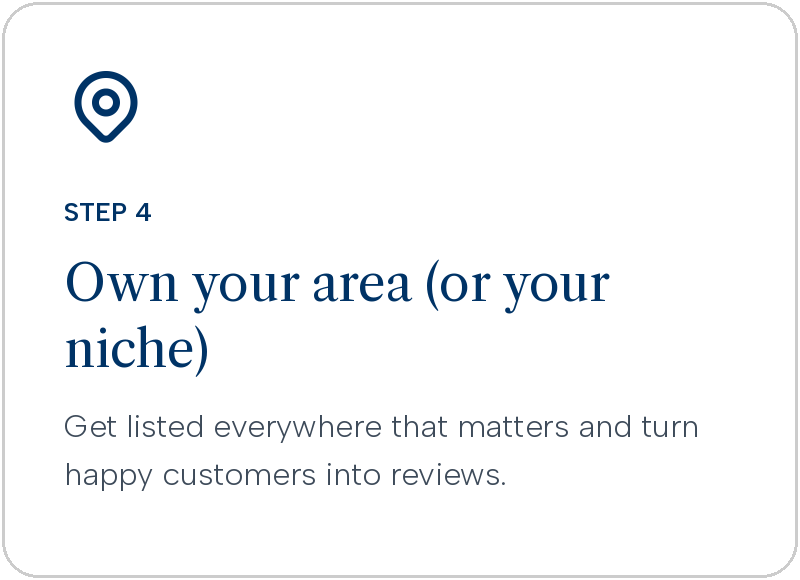 SEO ChecklistStep 4 Own your area (or your niche)