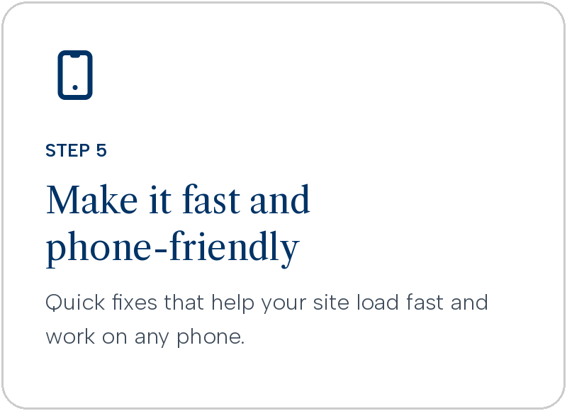 SEO Checklist Step 5 Make it fast and phone friendly