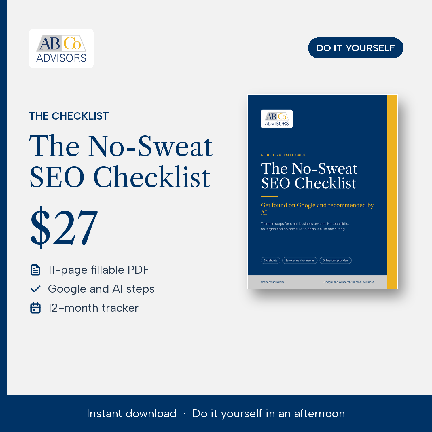 No Sweat SEO Checklist - Do It Yourself