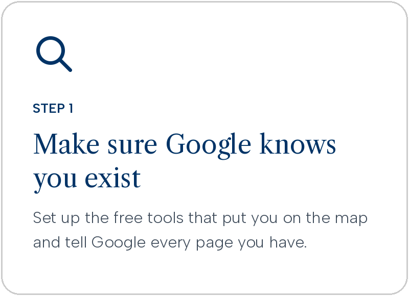 SEO Checklist Step 1 make sure Google knows you exists