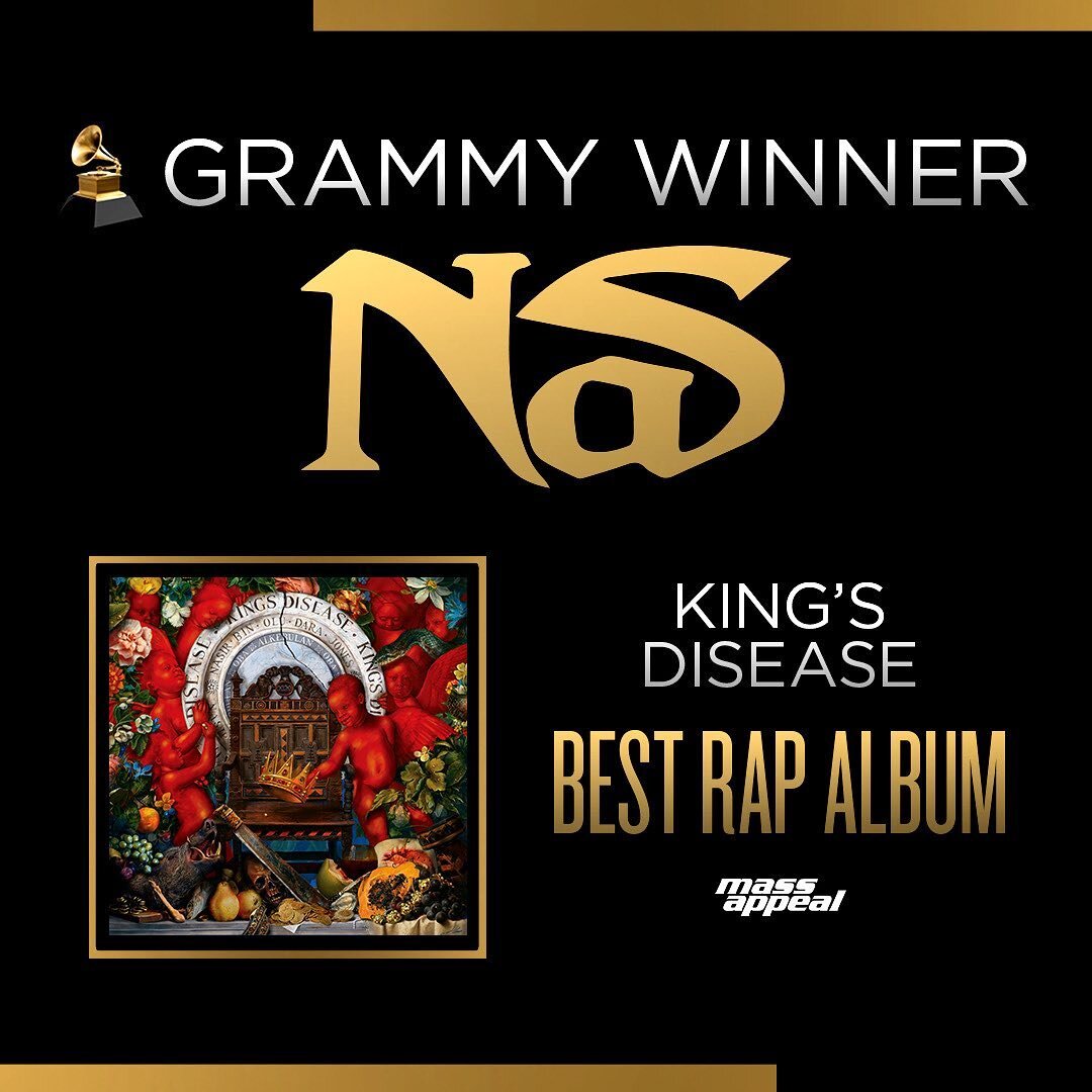 Grateful to be part of this project&mdash;Congrats to everyone involved @nas @bittenbender @dudebro @hitboy #kingsdisease #Grammys 👑👑