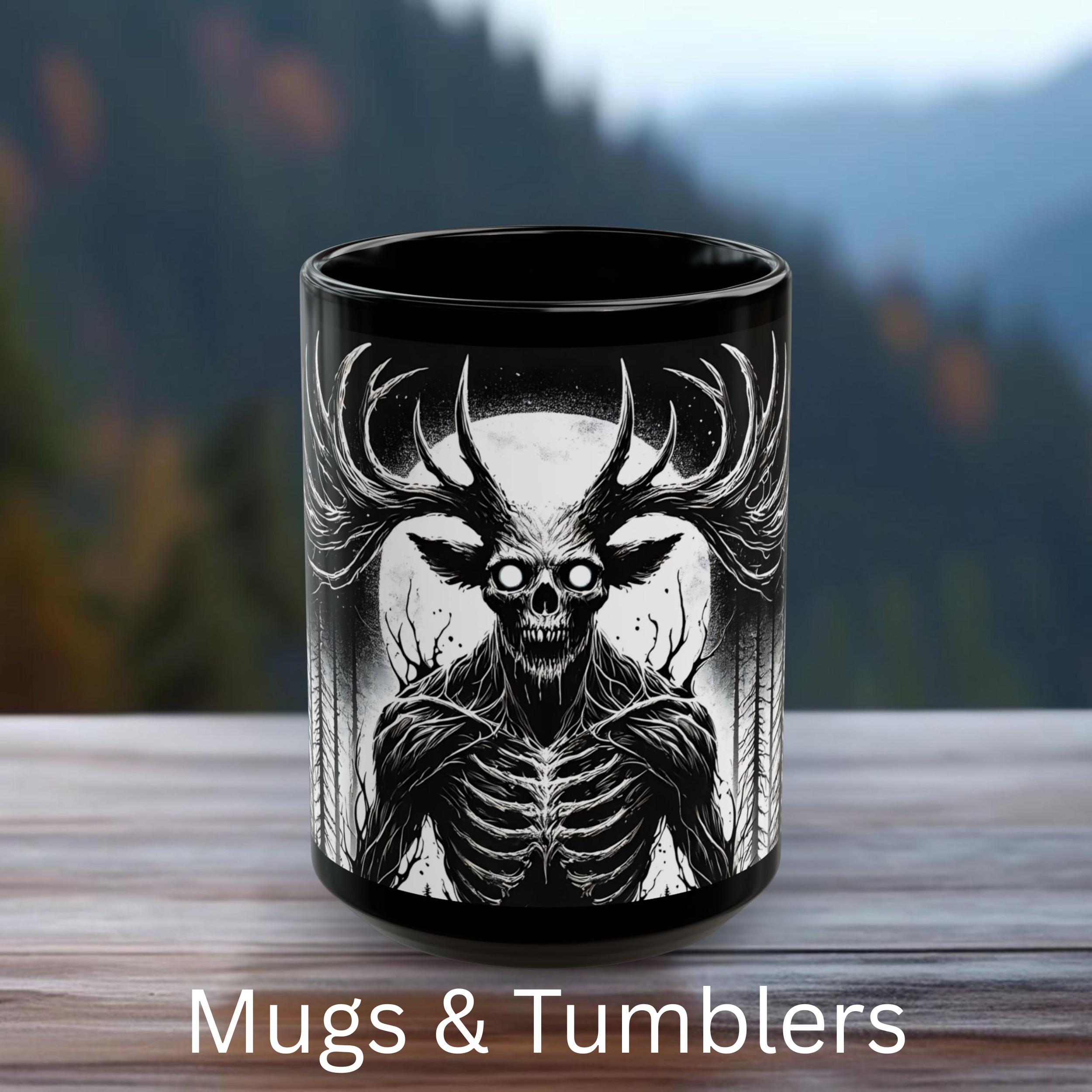 Whimsy Dreamer Designs tumbler collection featuring cryptid, folklore, paranormal, and fantasy-inspired mugs and tumblers