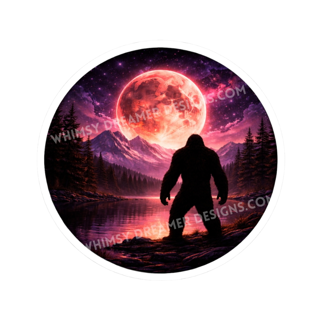 Bigfoot Blood Moon Sticker