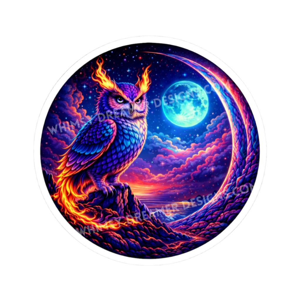 Mystical Owl Moon Sticker