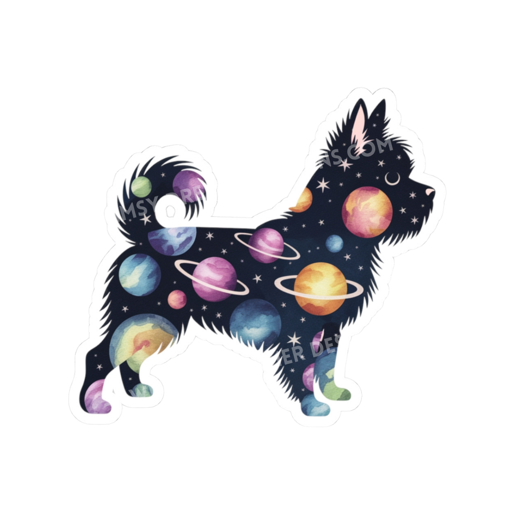 Cosmic Dog Silhouette Sticker
