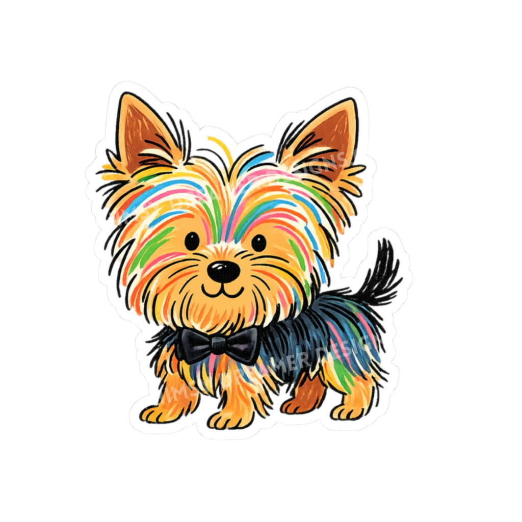 Colorful Yorkie Sticker