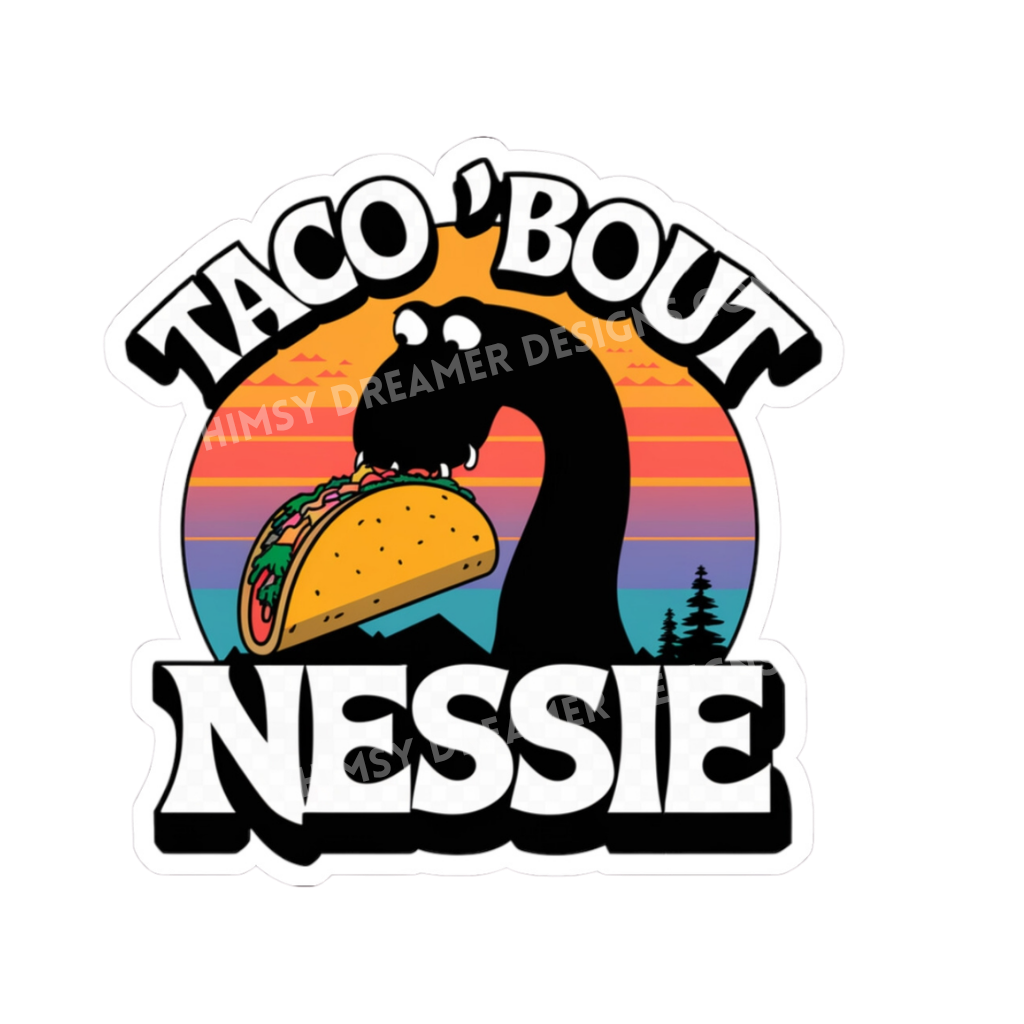 Funny Loch Ness Monster Taco Sticker